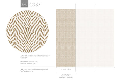 Beige Chevron Boho Wallpaper / Peel and Stick Wallpaper Removable Wallpaper Home Decor Wall Art Wall Decor Room Decor - C937