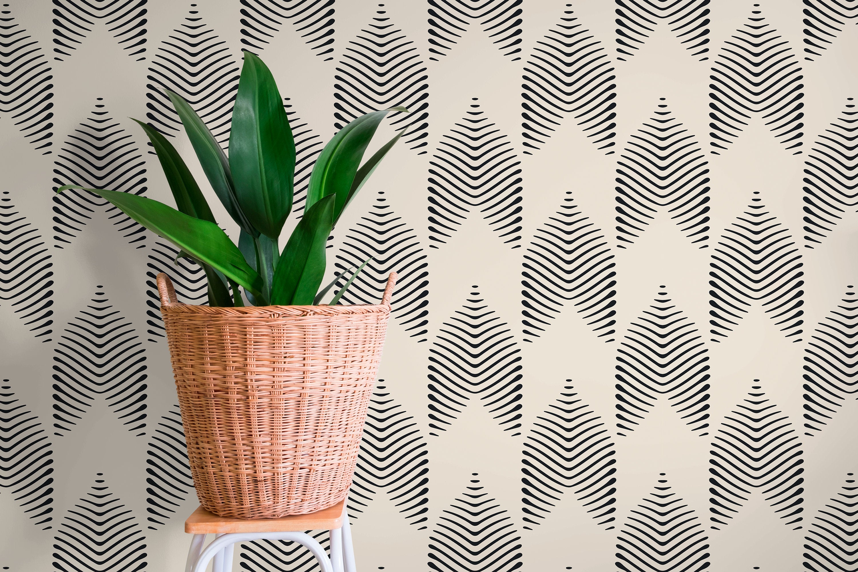Black and white boho Wallpaper  Peel and Stick or NonPasted