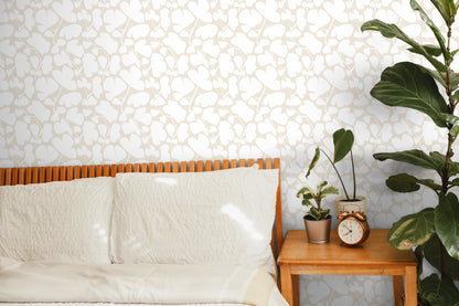 Beige and White Boho Wallpaper / Wallpaper Peel and Stick Wallpaper Removable Wallpaper Home Decor Wall Art Wall Decor Room Decor - C681