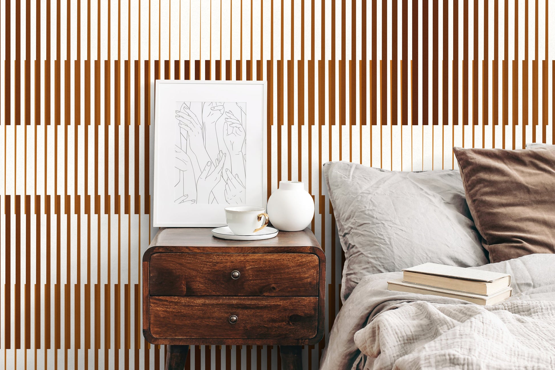 Modern Striped Wallpaper / Peel and Stick Wallpaper Removable Wallpaper Home Decor Wall Art Wall Decor Room Decor - C853
