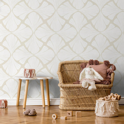 Elegant Neutral Flower Wallpaper / Peel and Stick Wallpaper Removable Wallpaper Home Decor Wall Art Wall Decor Room Decor - C864