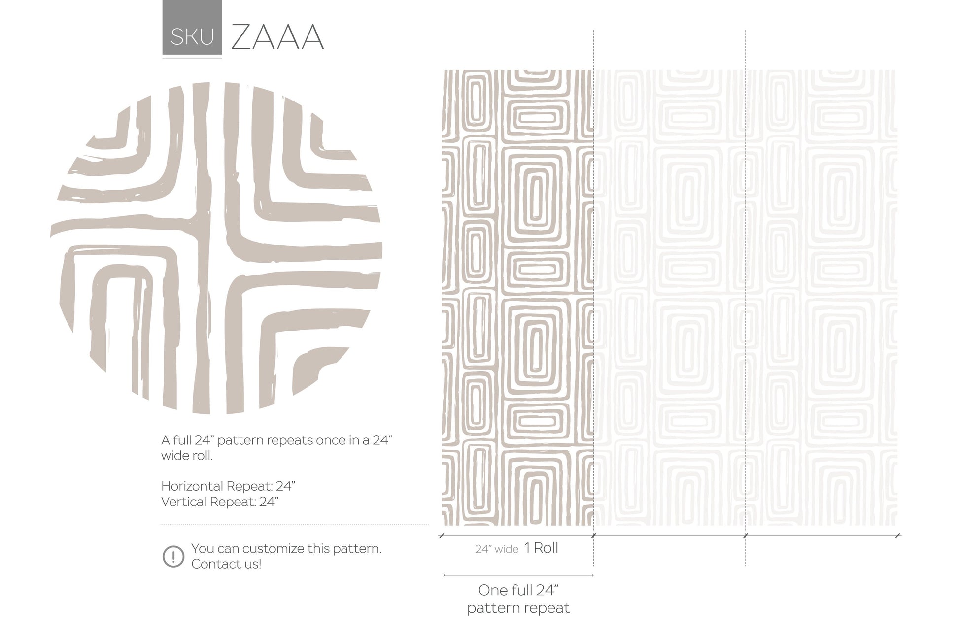 Warm Neutral Paint Brushed Labyrinth Wallpaper Peel and Stick Removable Repositionable Minimalistic Abstract Boho Beige & White - ZAAA