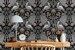 Gray Bird William Morris Wallpaper / Peel and Stick Wallpaper Removable Wallpaper Home Decor Wall Art Wall Decor Room Decor - D005