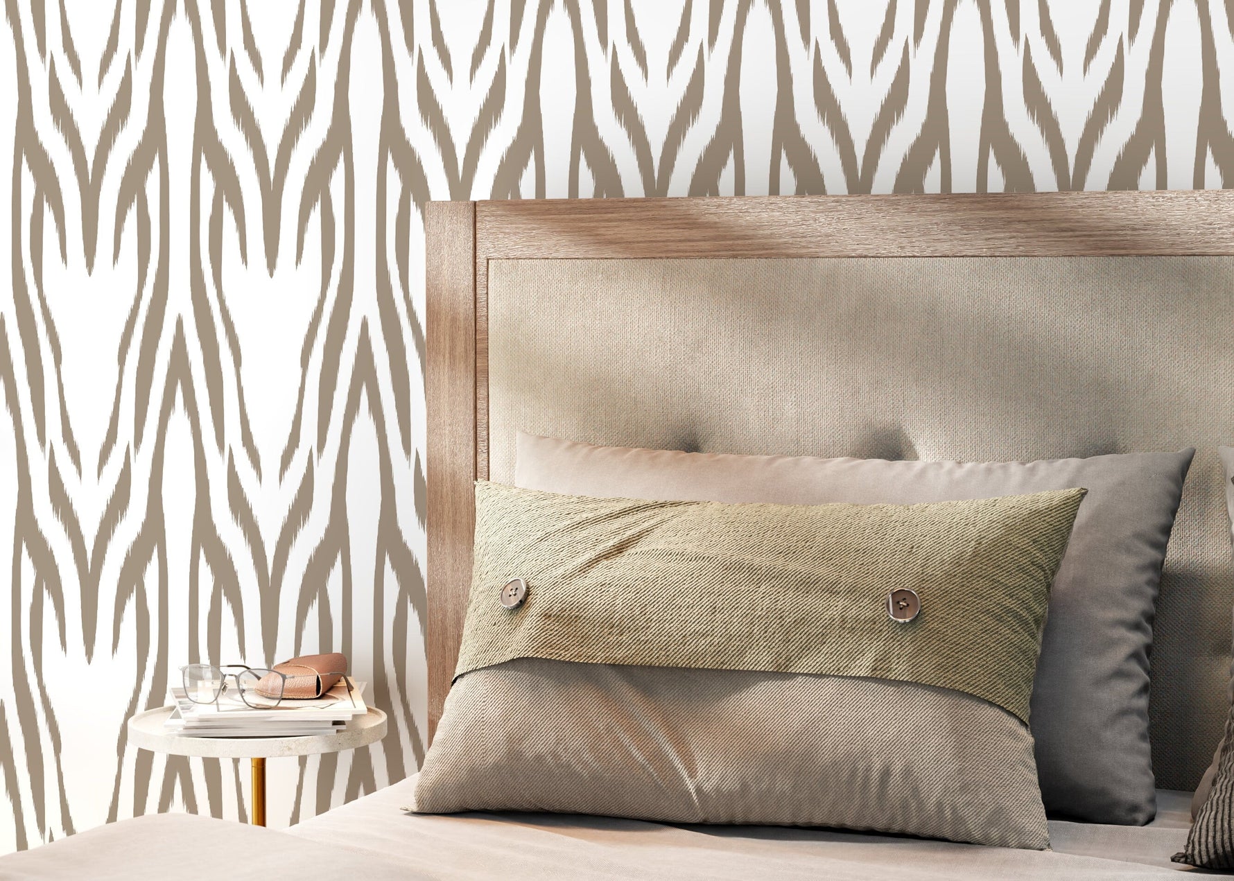 Beige Boho Retro Wallpaper / Peel and Stick Wallpaper Removable Wallpaper Home Decor Wall Art Wall Decor Room Decor - D009