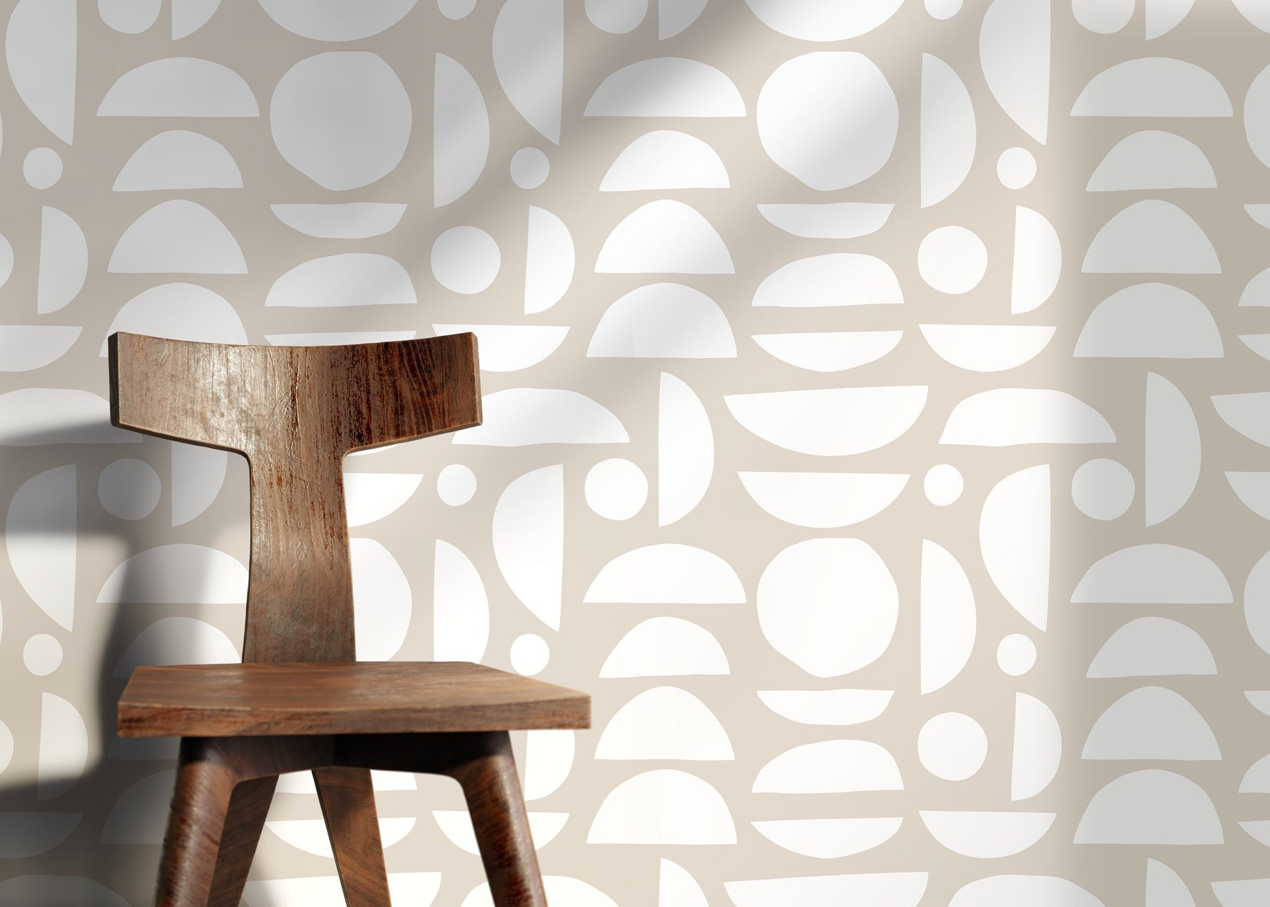 Neutral Geometric Wallpaper / Peel and Stick Wallpaper Removable Wallpaper Home Decor Wall Art Wall Decor Room Decor - D012