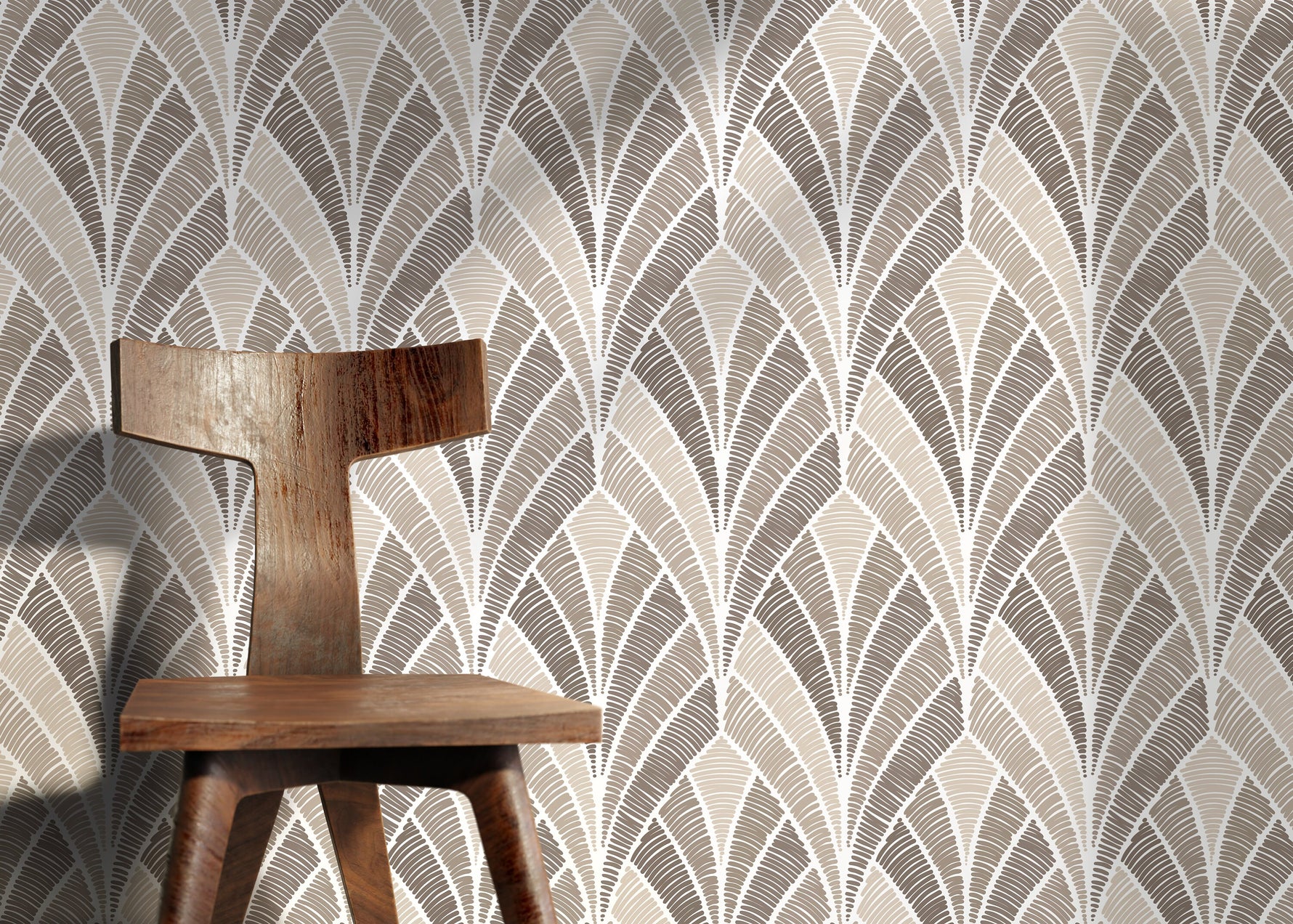 Beige Modern Art Deco Wallpaper / Peel and Stick Wallpaper Removable Wallpaper Home Decor Wall Art Wall Decor Room Decor - D017