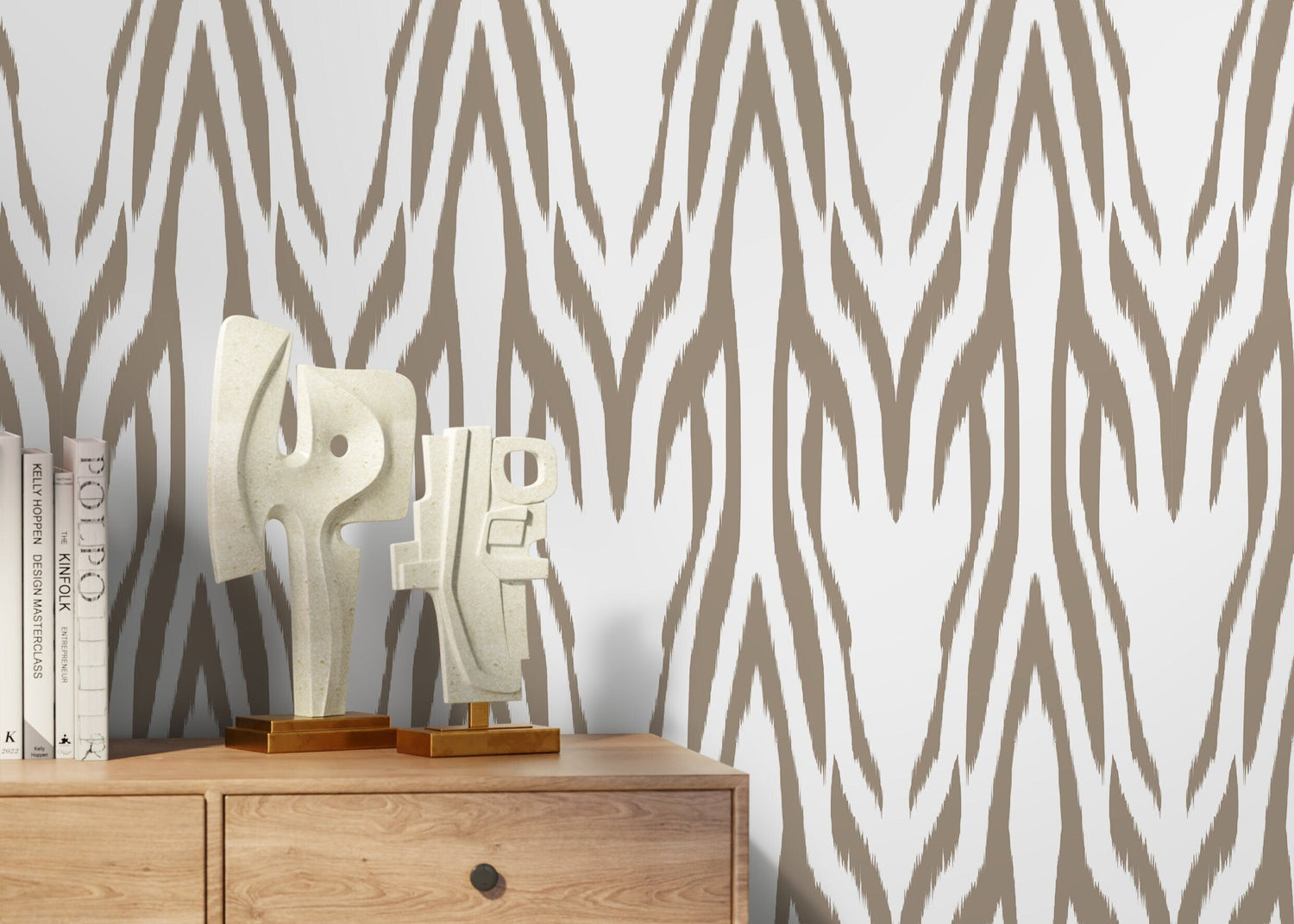 Beige Boho Retro Wallpaper / Peel and Stick Wallpaper Removable Wallpaper Home Decor Wall Art Wall Decor Room Decor - D009