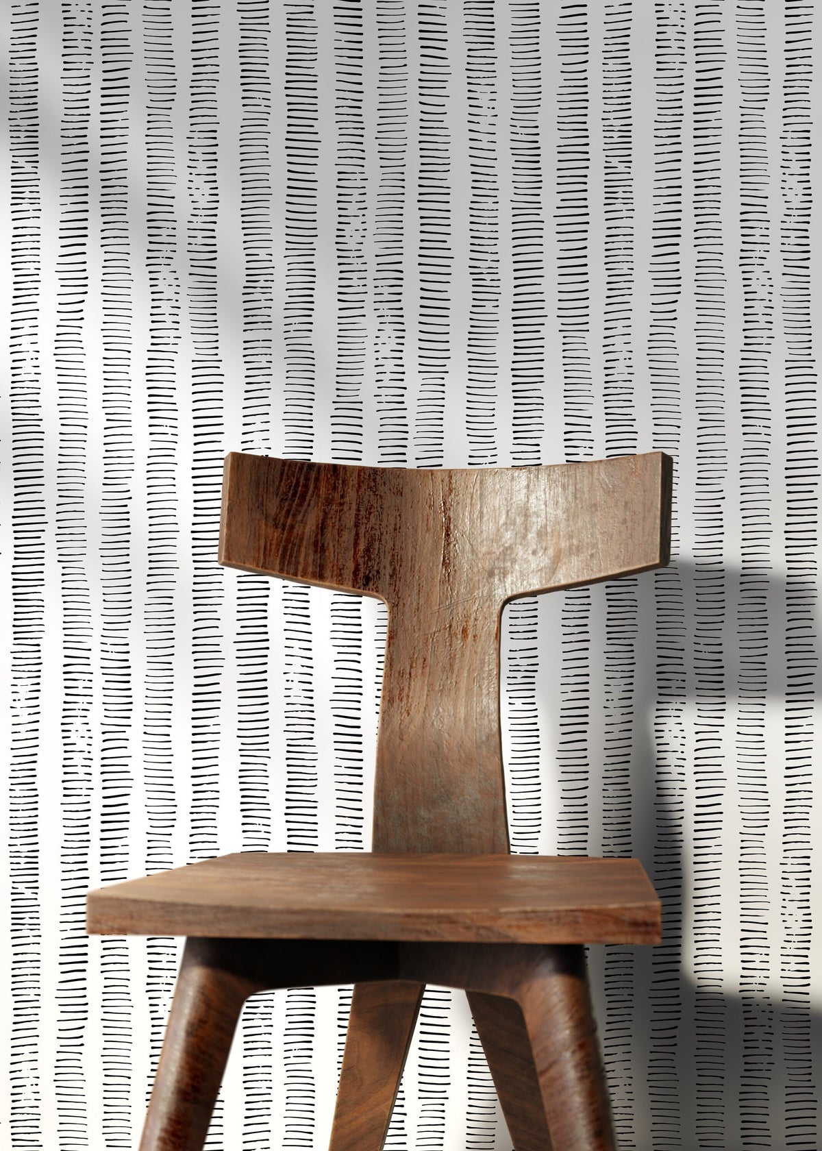 Black and White Boho Striped Wallpaper / Peel and Stick Wallpaper Removable Wallpaper Home Decor Wall Art Wall Decor Room Decor - D010