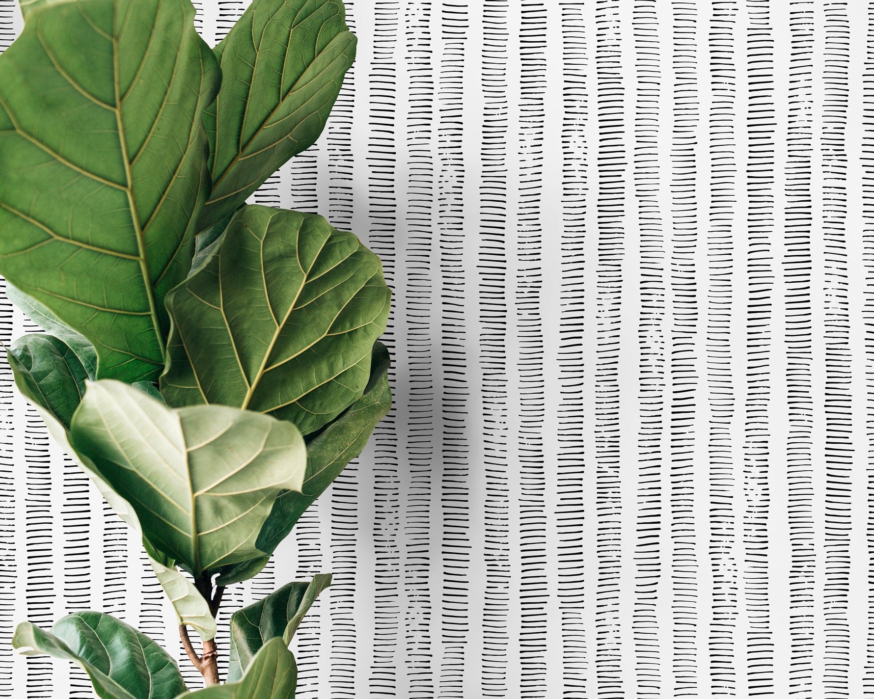 Black and White Boho Striped Wallpaper / Peel and Stick Wallpaper Removable Wallpaper Home Decor Wall Art Wall Decor Room Decor - D010