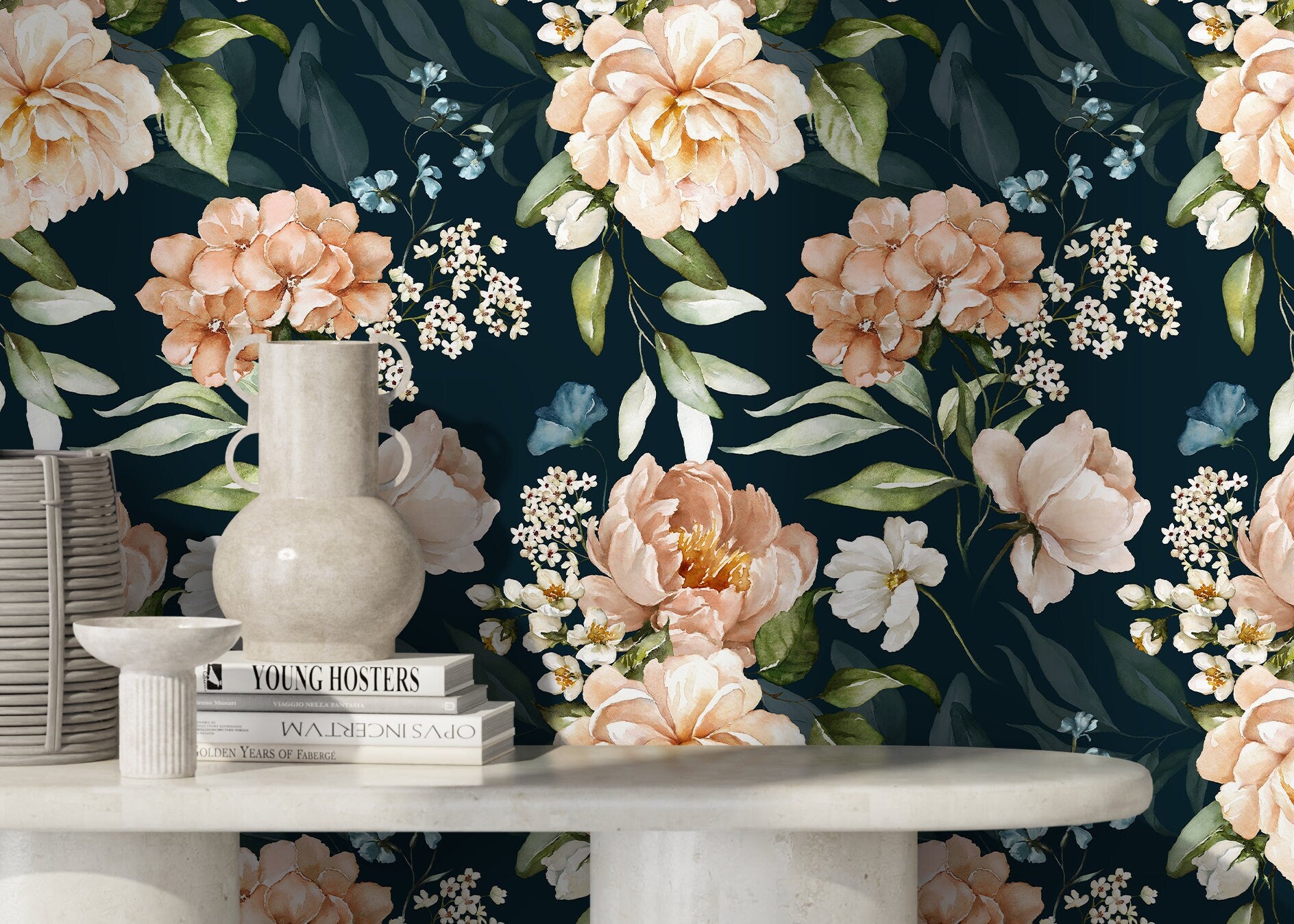 Lovely Painted Peonies Wallpaper Mural, Custom Sizes Available – Maughon's