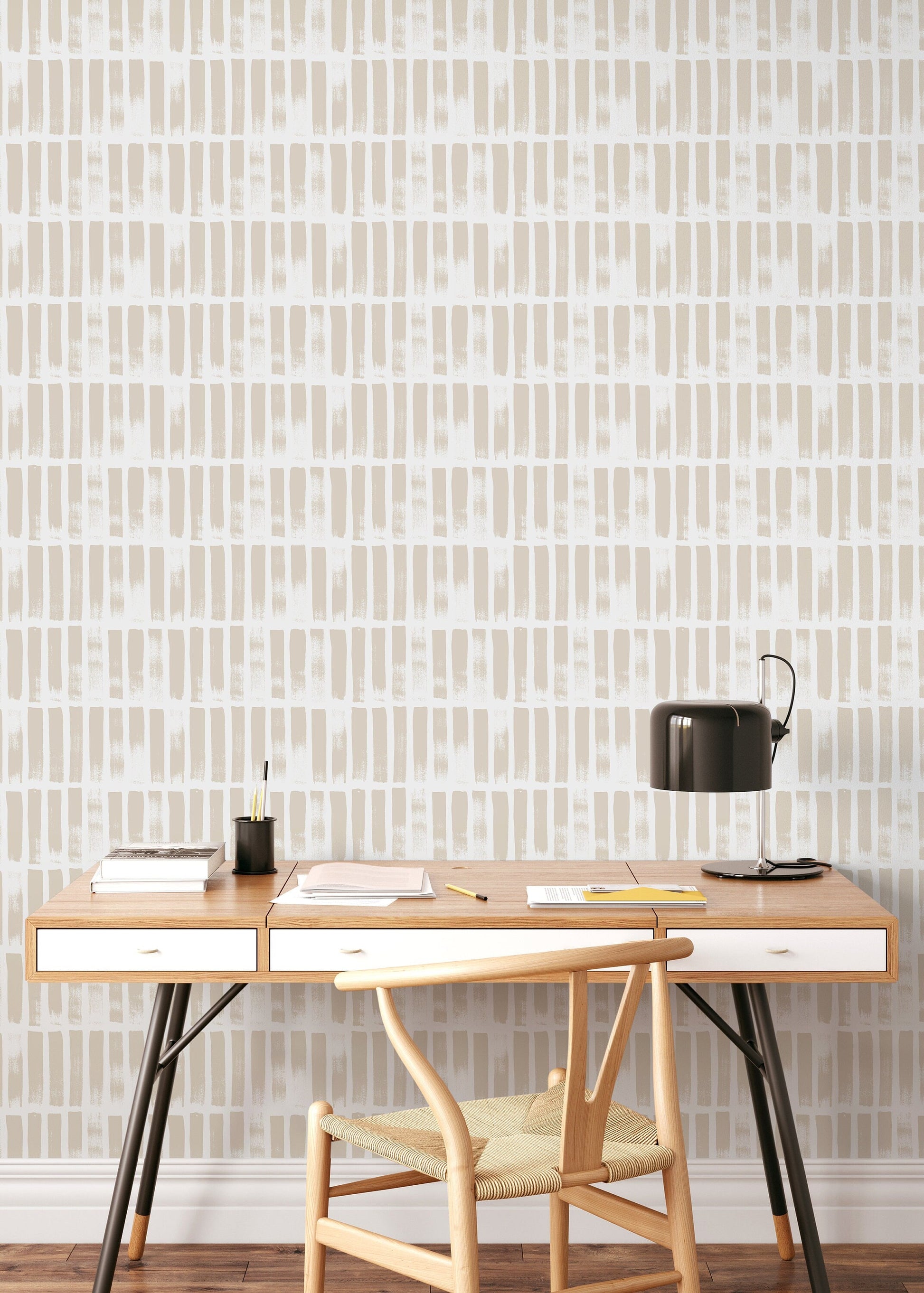 Paint Brush Dotted in Sand Wallpaper Abstract Removable and Repositionable Peel and Stick or Traditional Pre-pasted Wallpaper - ZADF