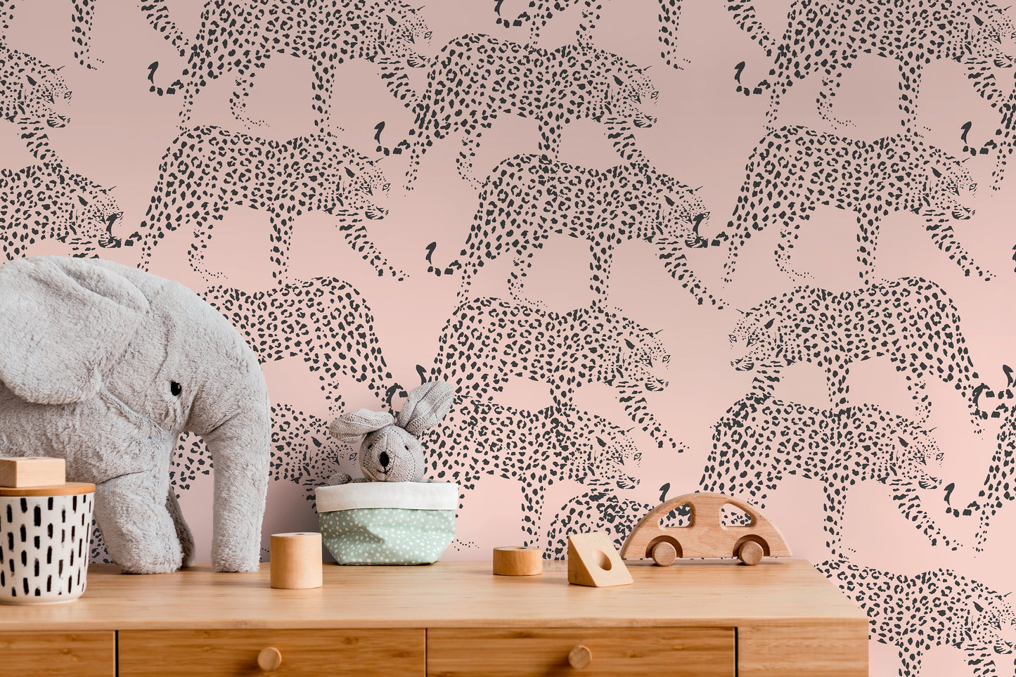 Pink Boho Cheetah Wallpaper Removable and Repositionable Peel and Stick or Traditional Pre-pasted Wallpaper - ZADM