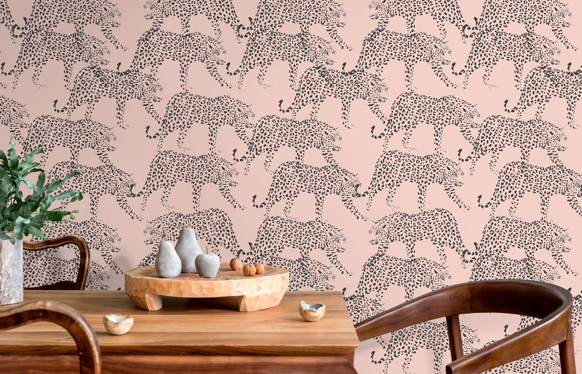 Pink Boho Cheetah Wallpaper Removable and Repositionable Peel and Stick or Traditional Pre-pasted Wallpaper - ZADM