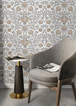 Beige Floral William Morris Wallpaper / Peel and Stick Wallpaper Removable Wallpaper Home Decor Wall Art Wall Decor Room Decor - D043