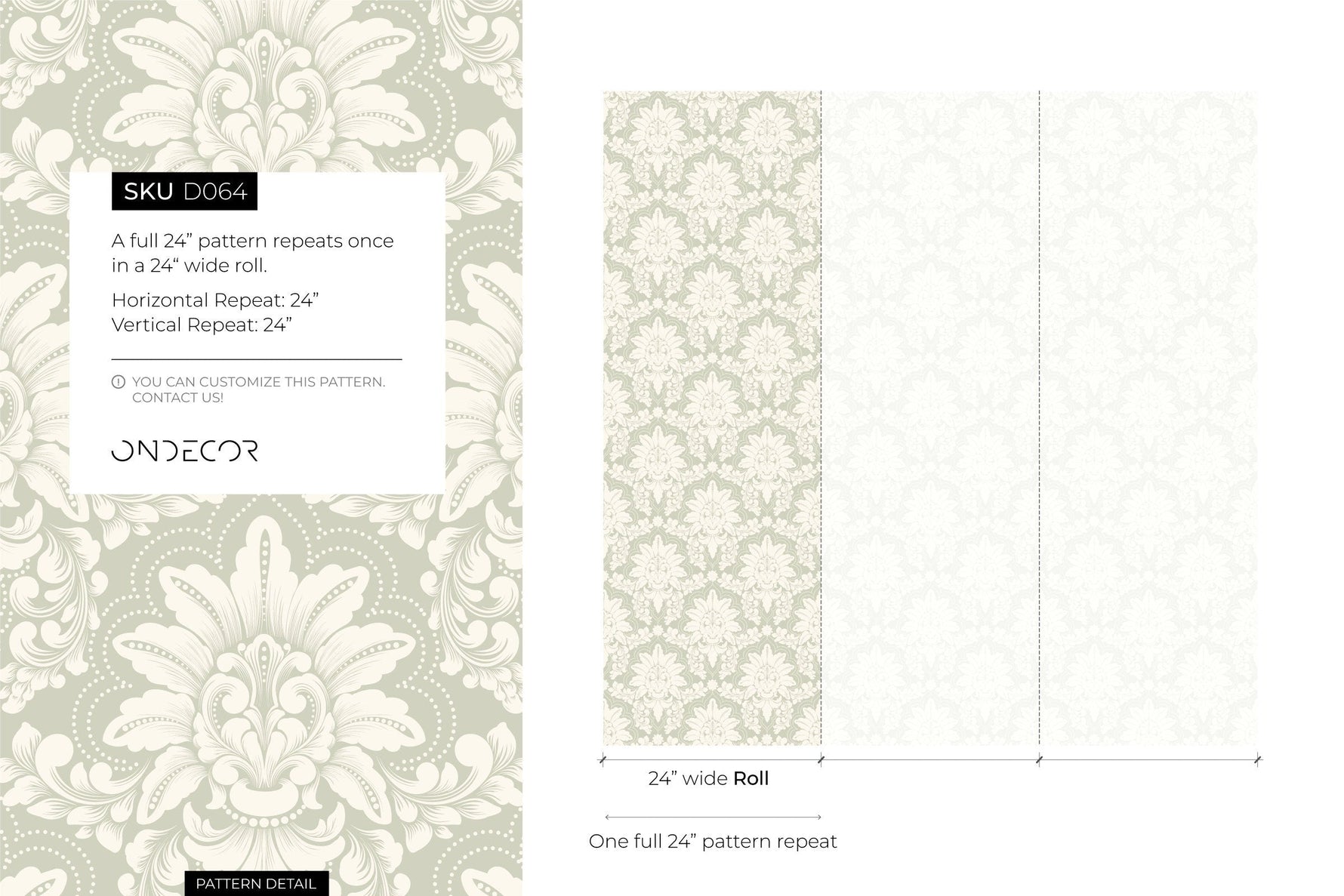 Neutral Vintage Damask Wallpaper / Peel and Stick Wallpaper Removable Wallpaper Home Decor Wall Art Wall Decor Room Decor - D064