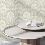 Neutral Vintage Damask Wallpaper / Peel and Stick Wallpaper Removable Wallpaper Home Decor Wall Art Wall Decor Room Decor - D064