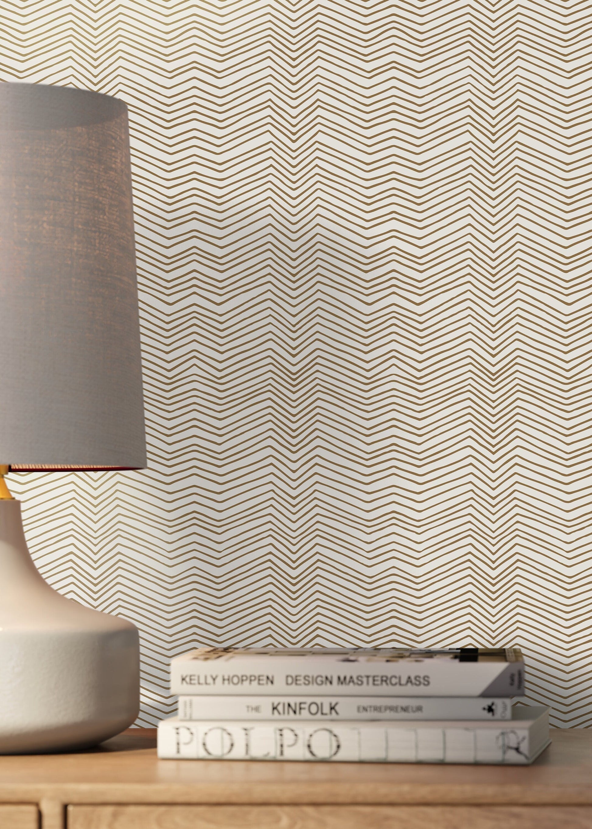 Beige Chevron Boho Wallpaper / Peel and Stick Wallpaper Removable Wallpaper Home Decor Wall Art Wall Decor Room Decor - C937