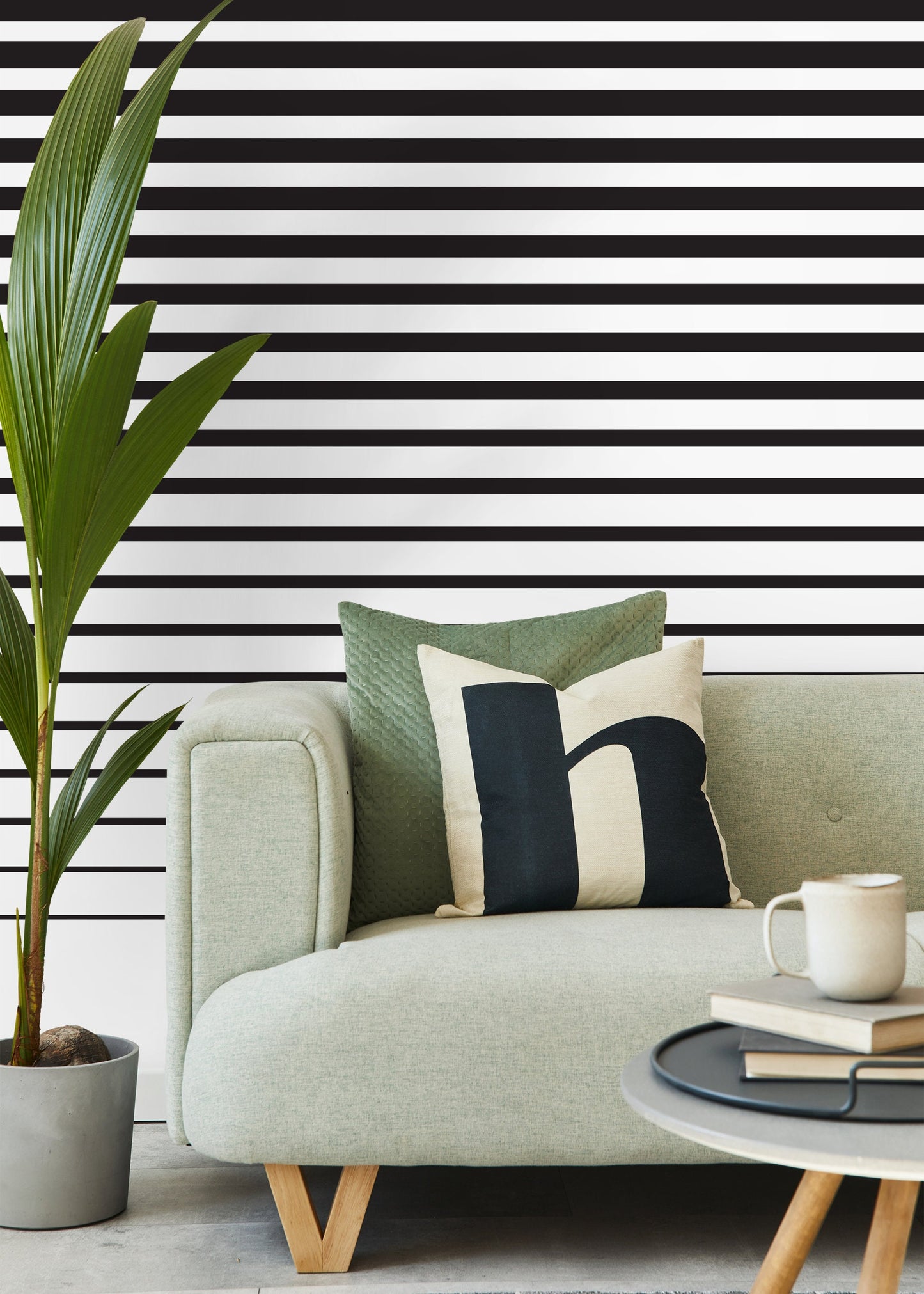 Black and White Strips Removable Wallpaper Wall Mural - Black and White Stripes - B112