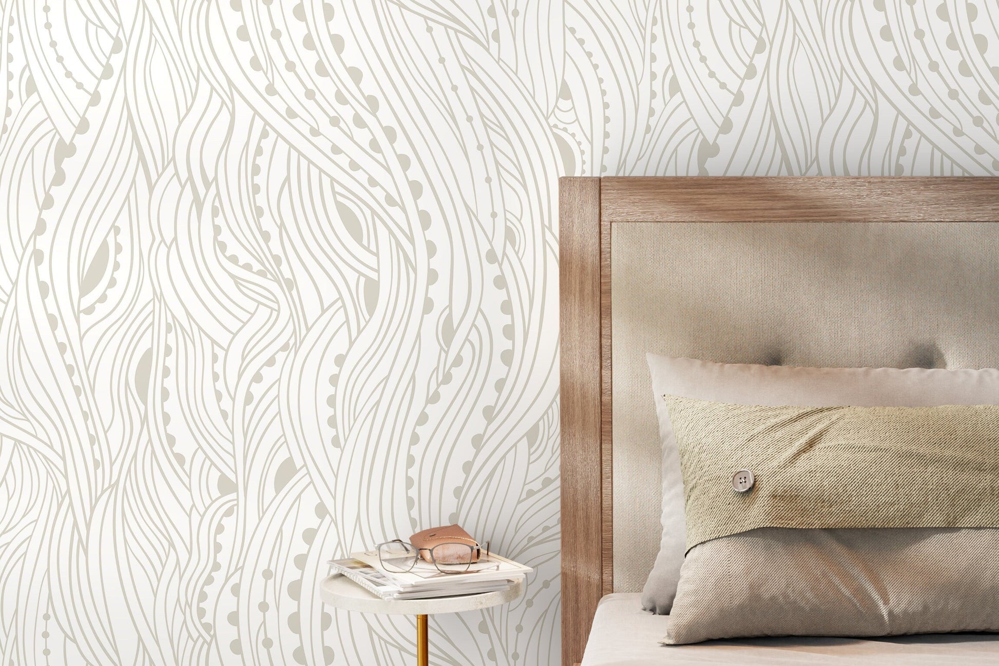 Neutral Abstract Wallpaper / Peel and Stick Wallpaper Removable Wallpaper Home Decor Wall Art Wall Decor Room Decor - D177