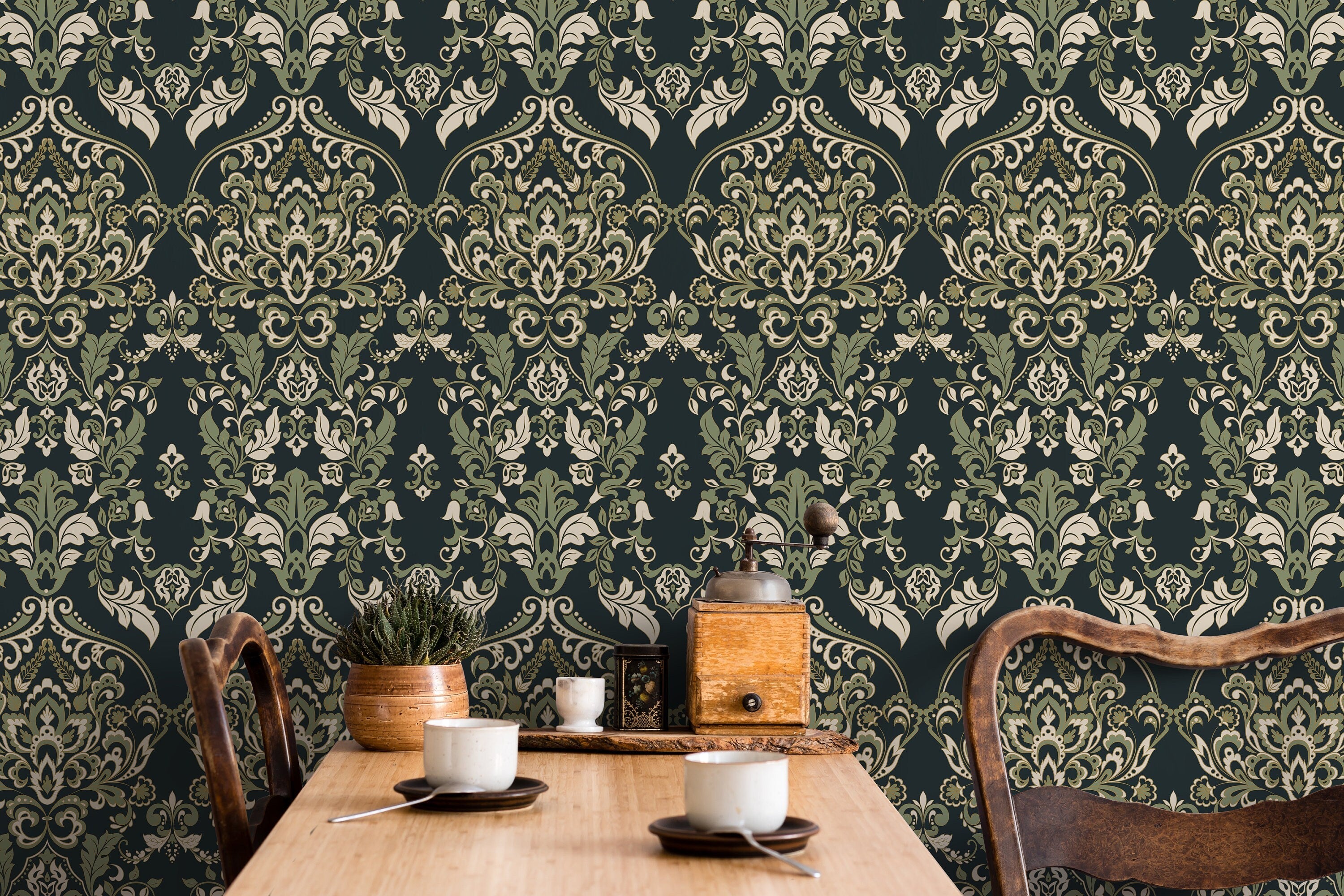 Buy Asian Paints Green Victorian Baroque Peel And Stick Self Adhesive  Wallpaper Ezycr8  3 x 045 x 3 Meters Online at Best Prices in India   JioMart