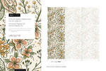 Floral Garden Hand Drawing Wallpaper / Peel and Stick Wallpaper Removable Wallpaper Home Decor Wall Art Wall Decor Room Decor - D139