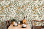 Floral Garden Hand Drawing Wallpaper / Peel and Stick Wallpaper Removable Wallpaper Home Decor Wall Art Wall Decor Room Decor - D139