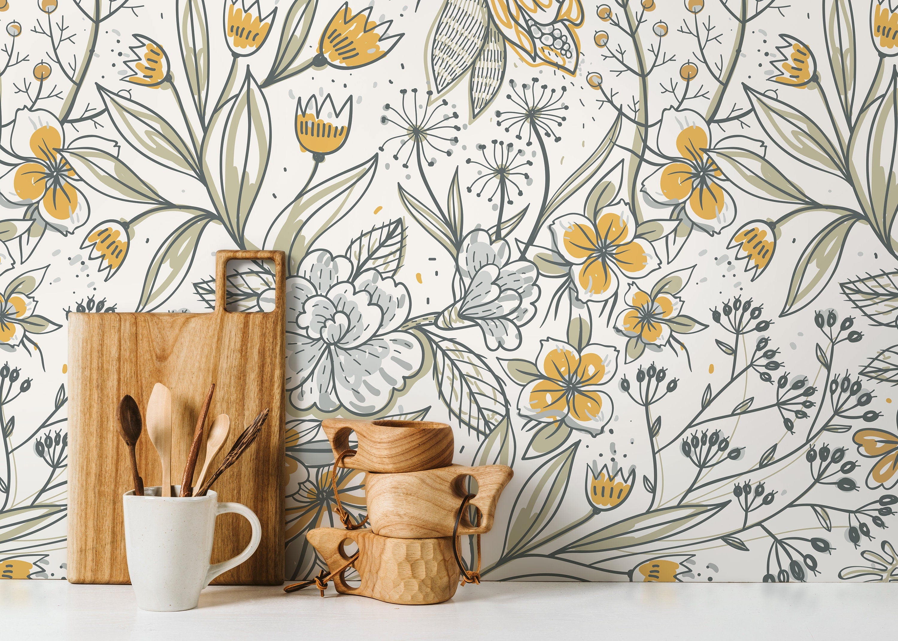 Madelyn Boho Floral Vibrant Wallpaper  Jack Harry and Ollie