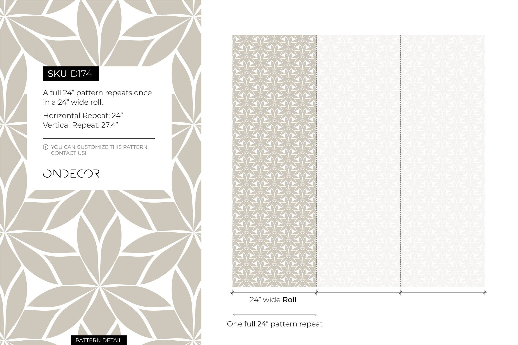Neutral Floral Boho Wallpaper / Peel and Stick Wallpaper Removable Wallpaper Home Decor Wall Art Wall Decor Room Decor - D174