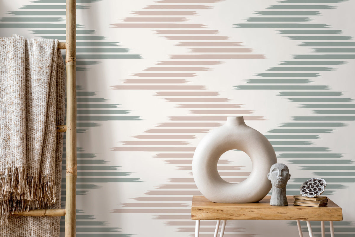 Abstract Chevron Wallpaper / Peel and Stick Wallpaper Removable Wallpaper Home Decor Wall Art Wall Decor Room Decor - D206