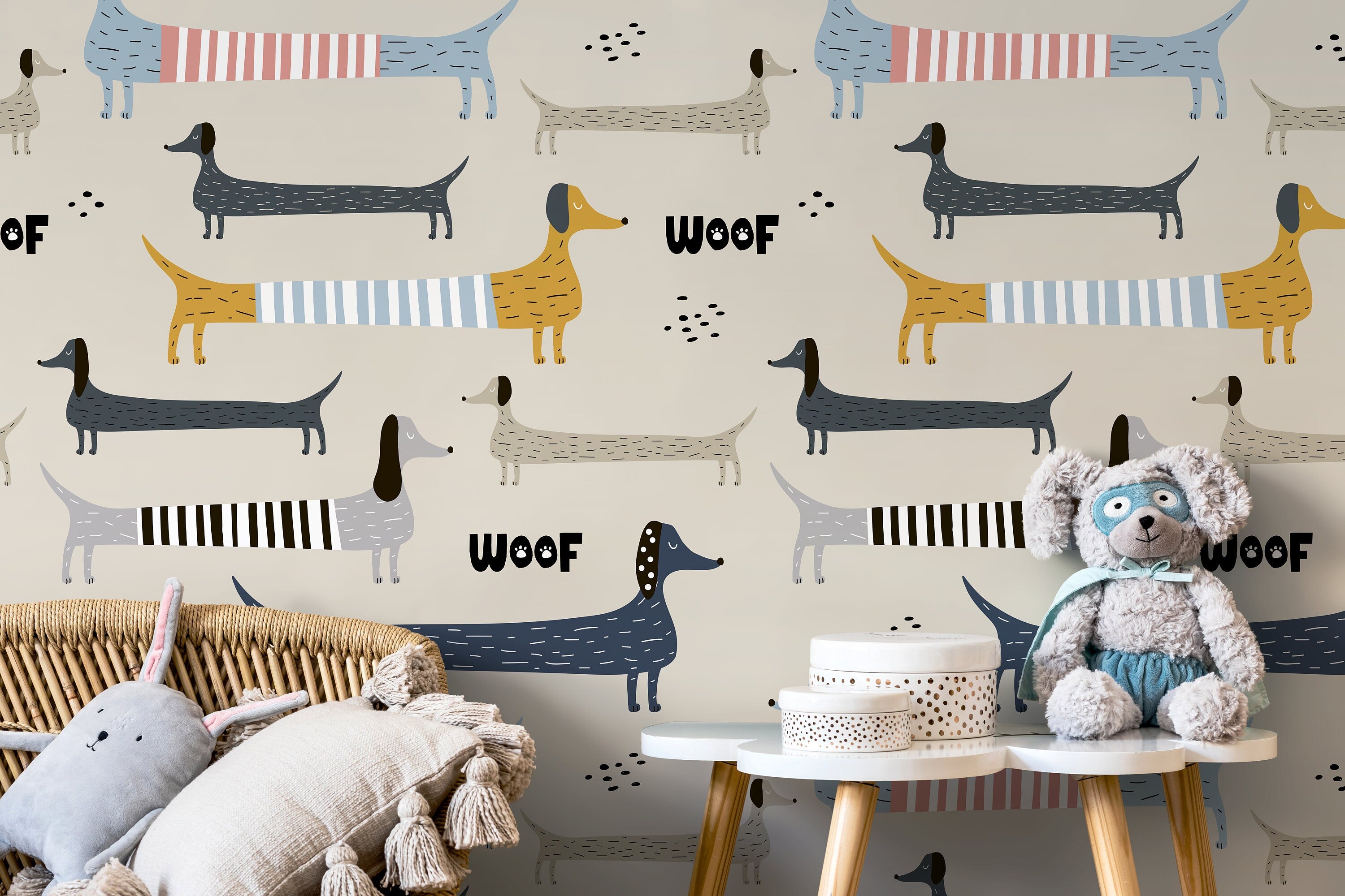 Dog Silhouette Removable Wallpaper