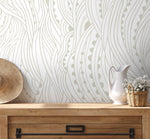 Neutral Abstract Wallpaper / Peel and Stick Wallpaper Removable Wallpaper Home Decor Wall Art Wall Decor Room Decor - D177