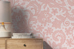 Pink Ornamental Garden / Peel and Stick Wallpaper Removable Wallpaper Home Decor Wall Art Wall Decor Room Decor - D211