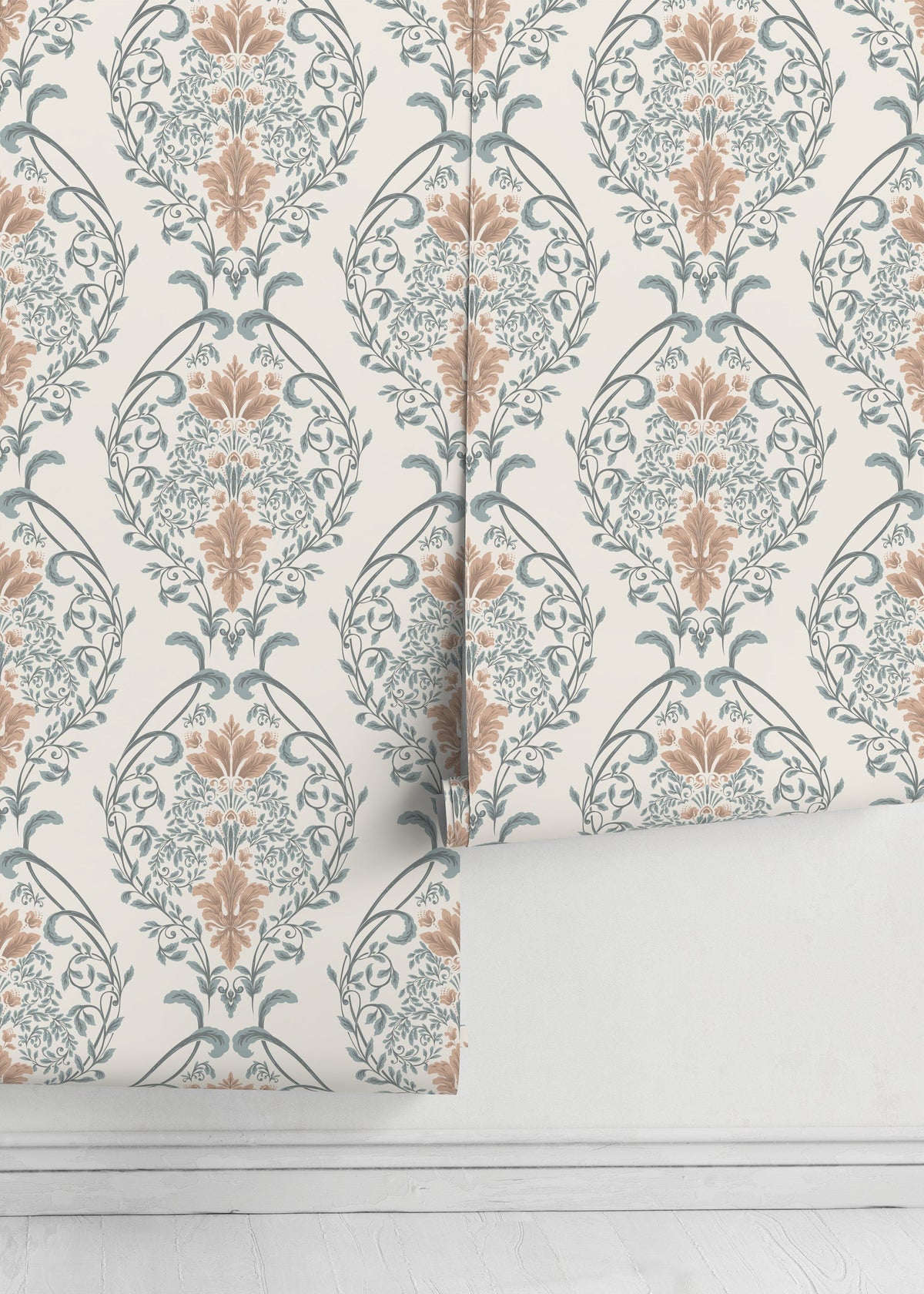 Light Victorian Garden Wallpaper / Peel and Stick Wallpaper Removable Wallpaper Home Decor Wall Art Wall Decor Room Decor - D221