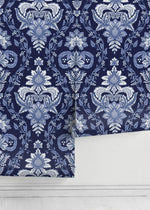 Blue Vintage Victorian Wallpaper / Peel and Stick Wallpaper Removable Wallpaper Home Decor Wall Art Wall Decor Room Decor - D223