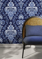 Blue Vintage Victorian Wallpaper / Peel and Stick Wallpaper Removable Wallpaper Home Decor Wall Art Wall Decor Room Decor - D223