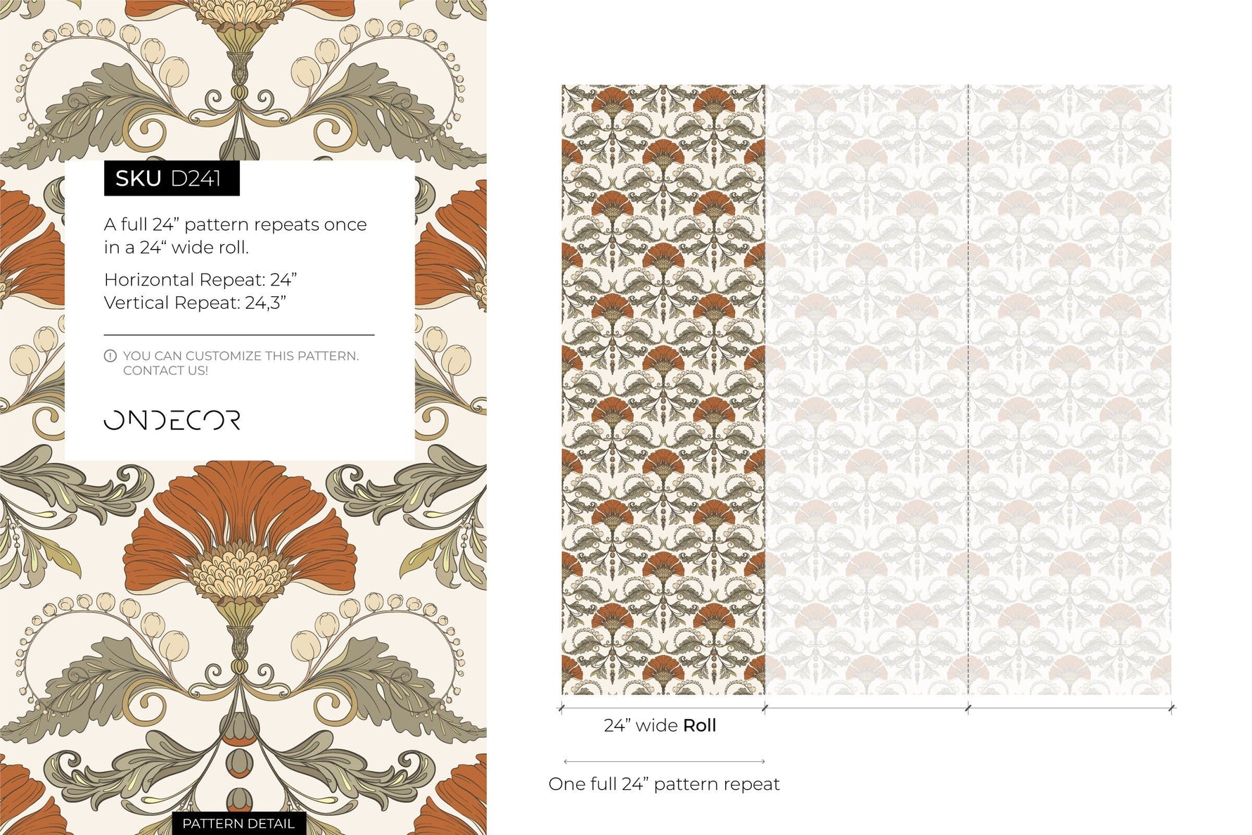 Vintage Flower Wallpaper / Peel and Stick Wallpaper Removable Wallpaper Home Decor Wall Art Wall Decor Room Decor - D241
