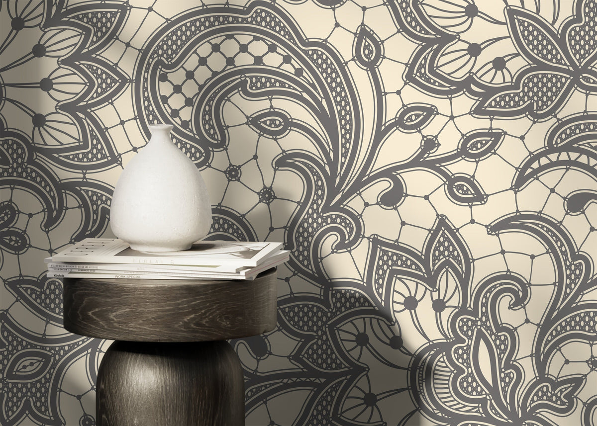 Vintage Ornamental Garden / Peel and Stick Wallpaper Removable Wallpaper Home Decor Wall Art Wall Decor Room Decor - D209