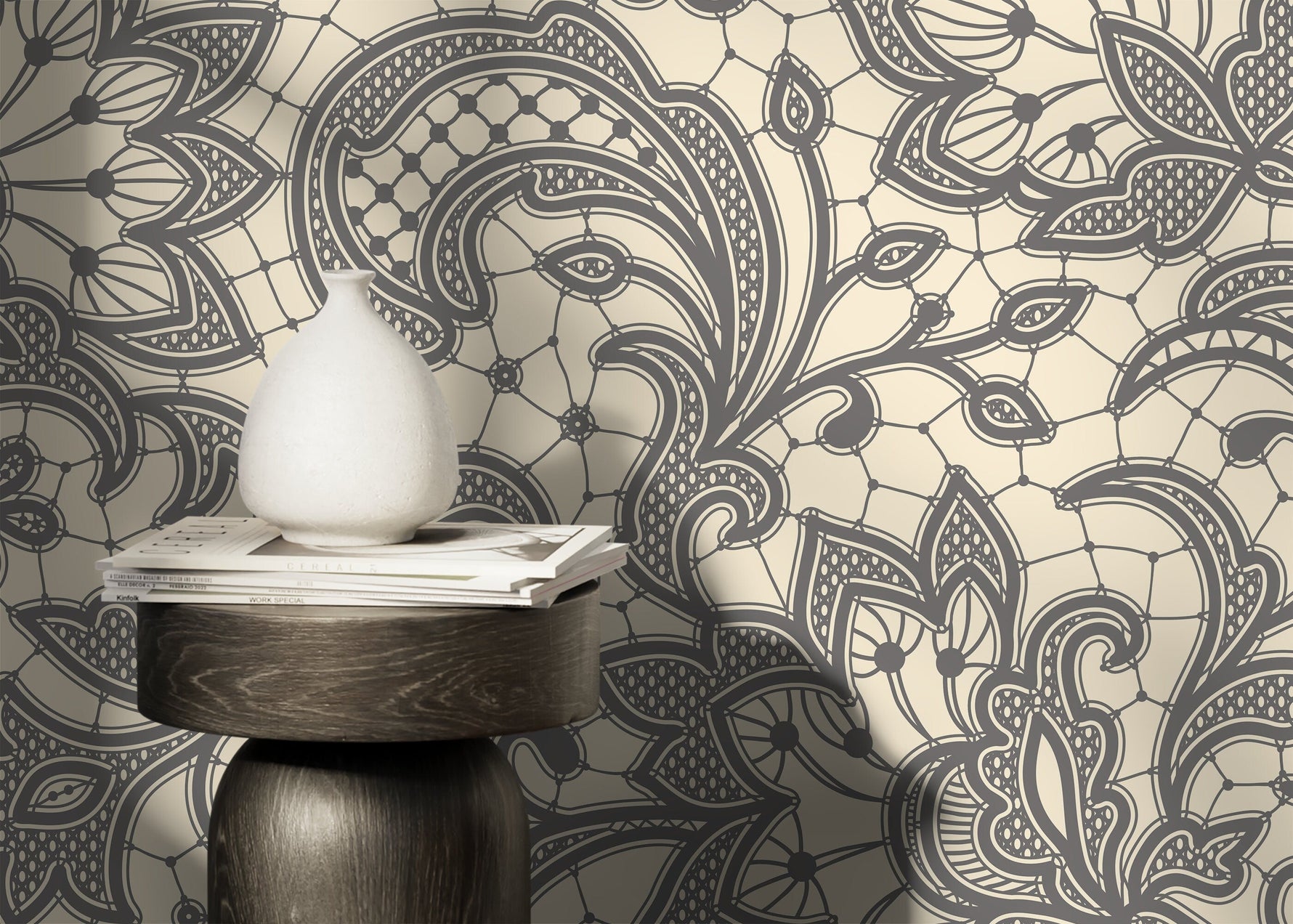 Vintage Ornamental Garden / Peel and Stick Wallpaper Removable Wallpaper Home Decor Wall Art Wall Decor Room Decor - D209