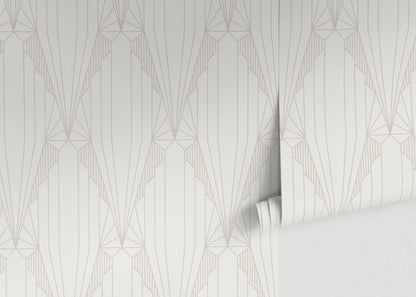 Elegant Neutral Geometric Wallpaper / Peel and Stick Wallpaper Removable Wallpaper Home Decor Wall Art Wall Decor Room Decor - D244