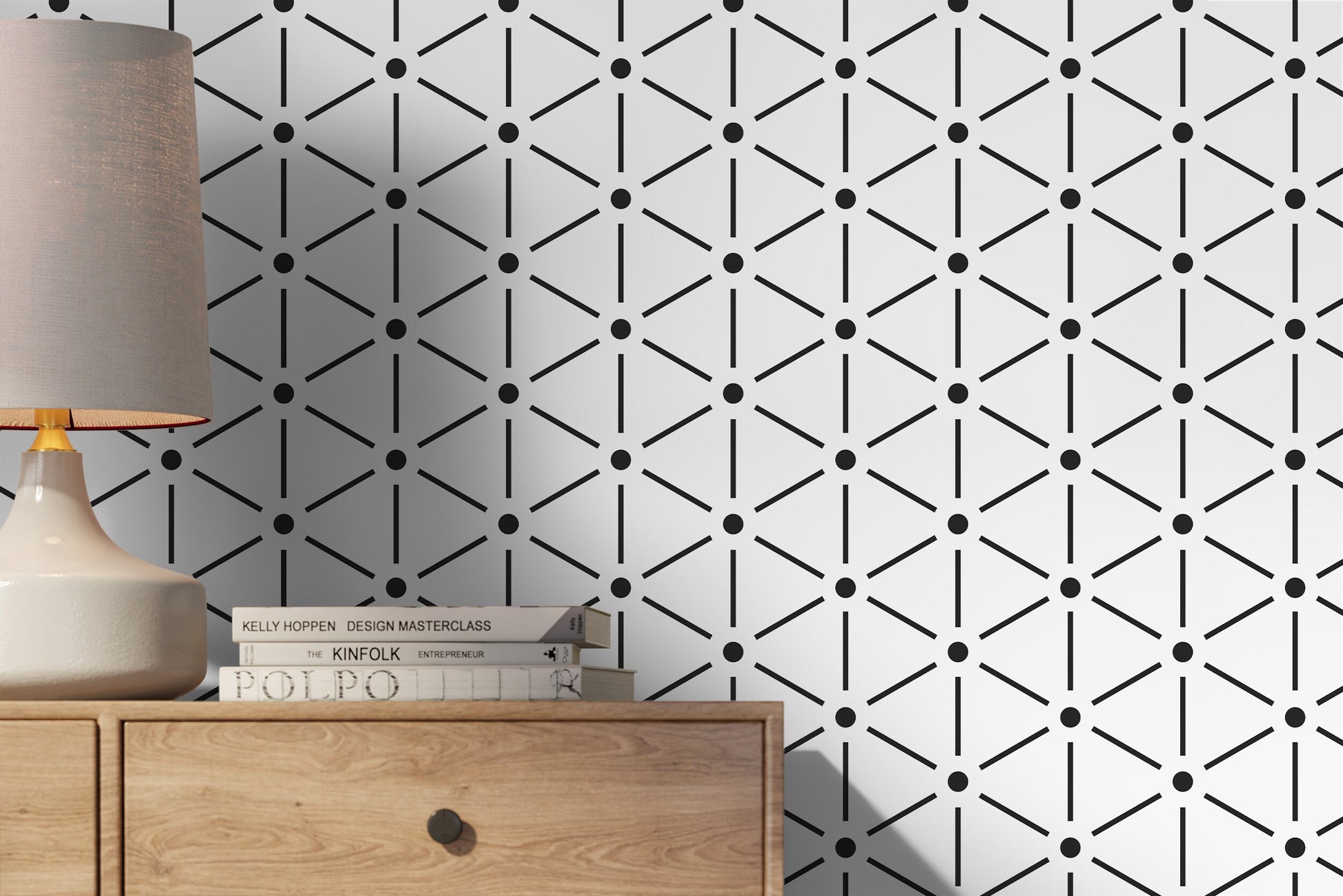 Removable Wallpaper Peel and Stick Wallpaper Wall Paper Wall - Black and White Minimal Wallpaper - B155