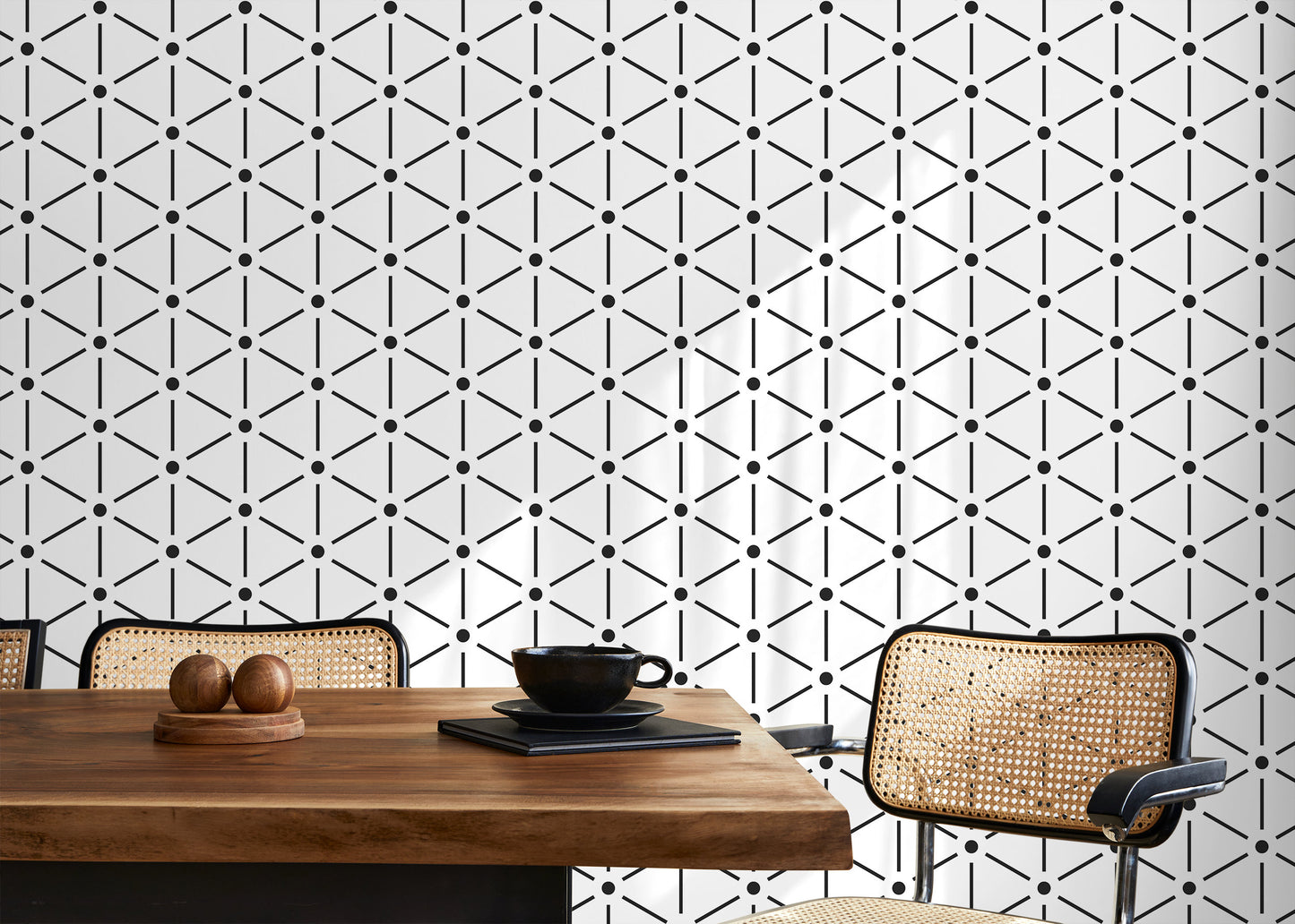 Removable Wallpaper Peel and Stick Wallpaper Wall Paper Wall - Black and White Minimal Wallpaper - B155