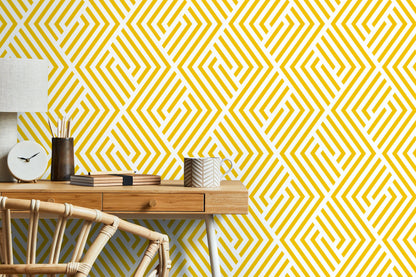Minimal Yellow Wallpaper Removable Wallpaper Wall Paper Wall - B246