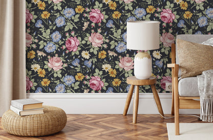 Flower Wallpaper - Removable Wallpaper Peel and Stick Wallpaper Wall Paper Wall - B261