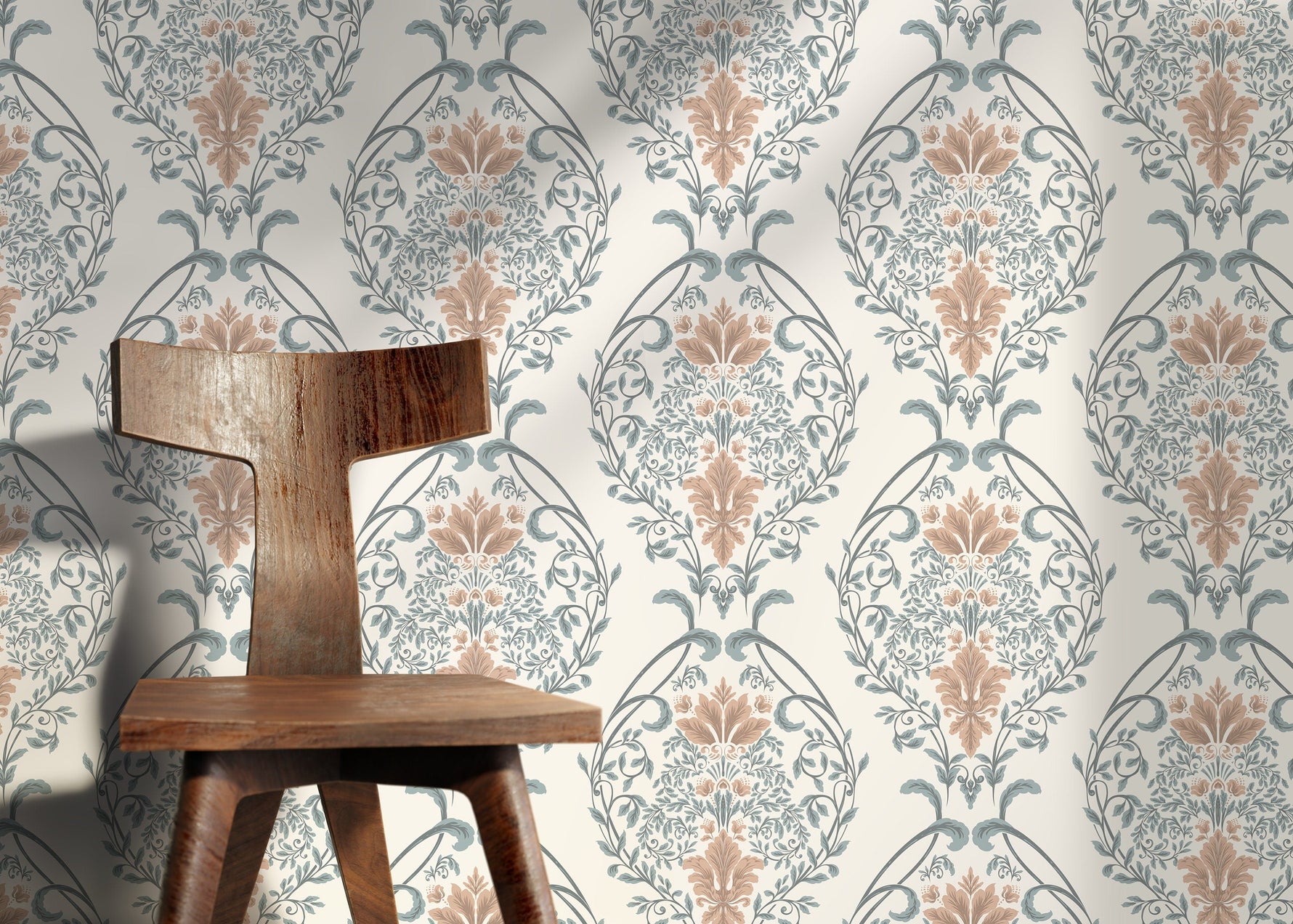 Light Victorian Garden Wallpaper / Peel and Stick Wallpaper Removable Wallpaper Home Decor Wall Art Wall Decor Room Decor - D221