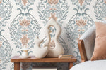 Light Victorian Garden Wallpaper / Peel and Stick Wallpaper Removable Wallpaper Home Decor Wall Art Wall Decor Room Decor - D221