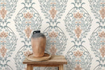 Light Victorian Garden Wallpaper / Peel and Stick Wallpaper Removable Wallpaper Home Decor Wall Art Wall Decor Room Decor - D221