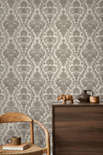 Beige Vintage Victorian Wallpaper / Peel and Stick Wallpaper Removable Wallpaper Home Decor Wall Art Wall Decor Room Decor - D226