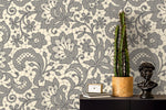 Vintage Ornamental Garden / Peel and Stick Wallpaper Removable Wallpaper Home Decor Wall Art Wall Decor Room Decor - D209