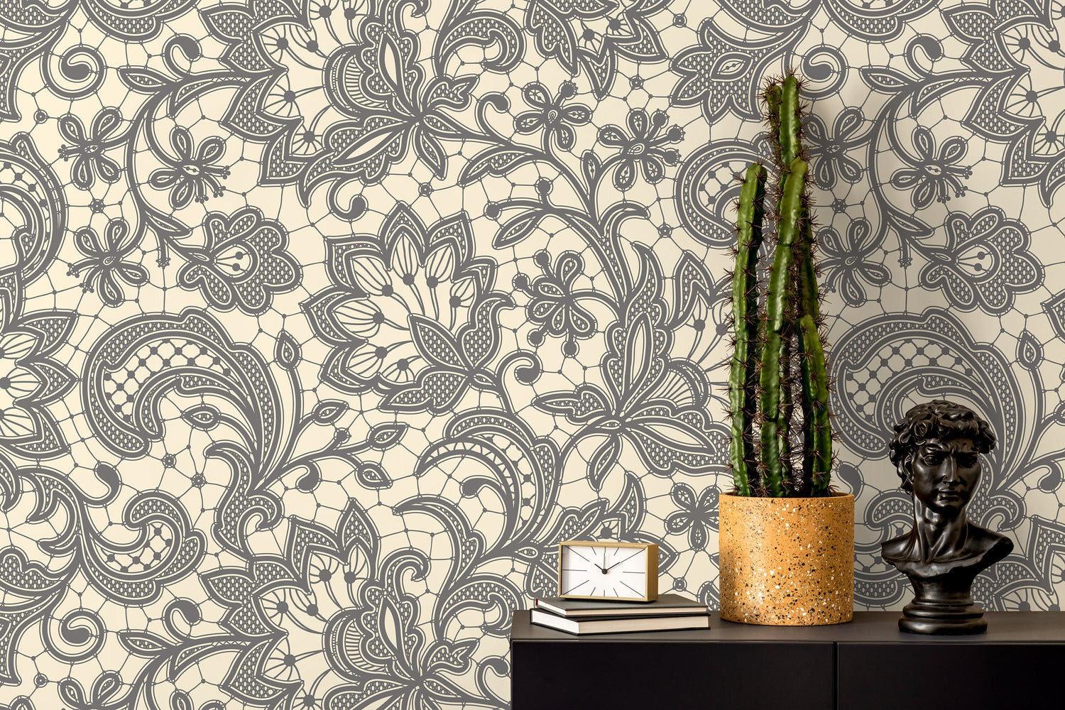 Vintage Ornamental Garden / Peel and Stick Wallpaper Removable Wallpaper Home Decor Wall Art Wall Decor Room Decor - D209