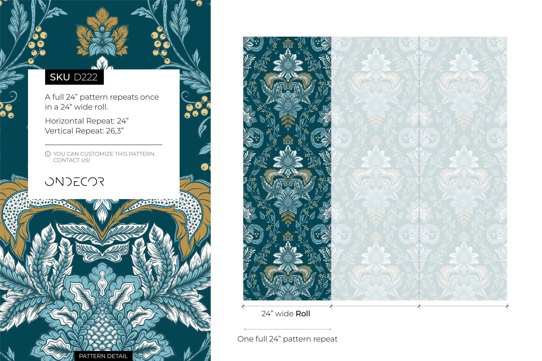 Aqua Vintage Victorian Wallpaper / Peel and Stick Wallpaper Removable Wallpaper Home Decor Wall Art Wall Decor Room Decor - D222